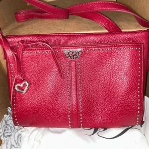 Brighton Lipstick Red soft leather Organizer Handbag